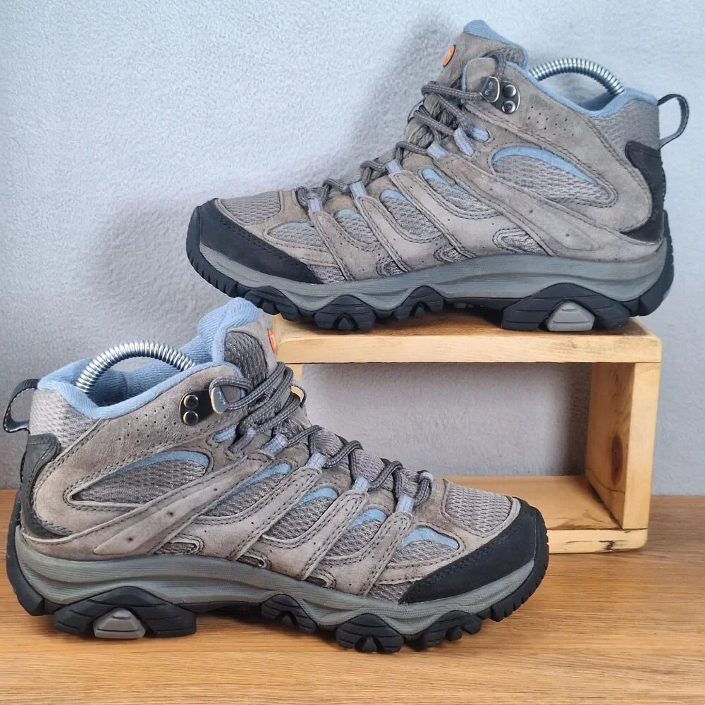 Merrell Moab 3 Mid WP Women's 8 Wide Waterproof Hiking Boots Granite Shoes